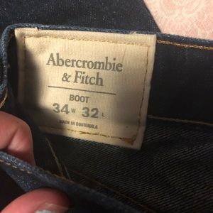 Dark wash men’s bootcut jeans
